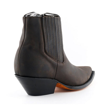 Grinders Unisex Brown Western Chelsea Boots- Mustang