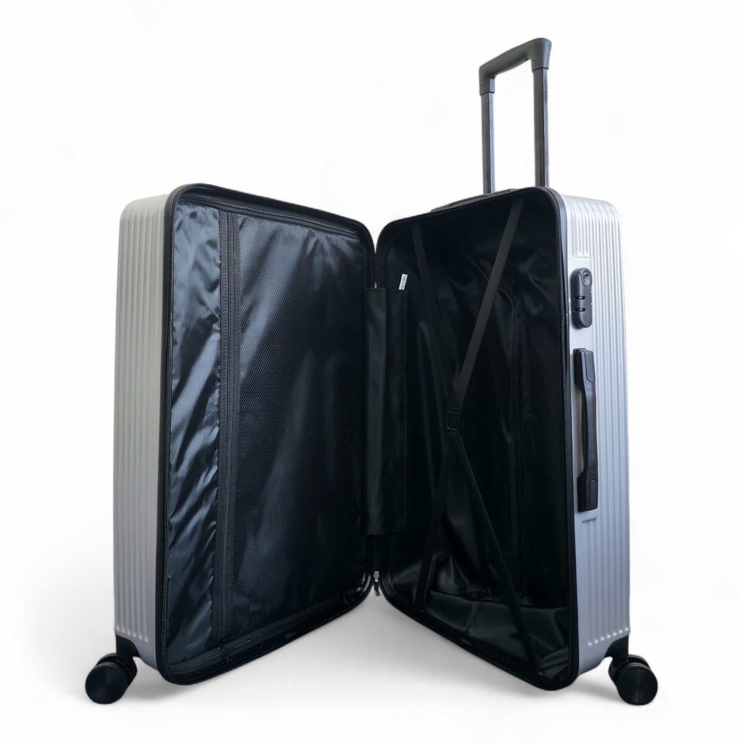 Junee Large Hard Shell Suitcase in Silver