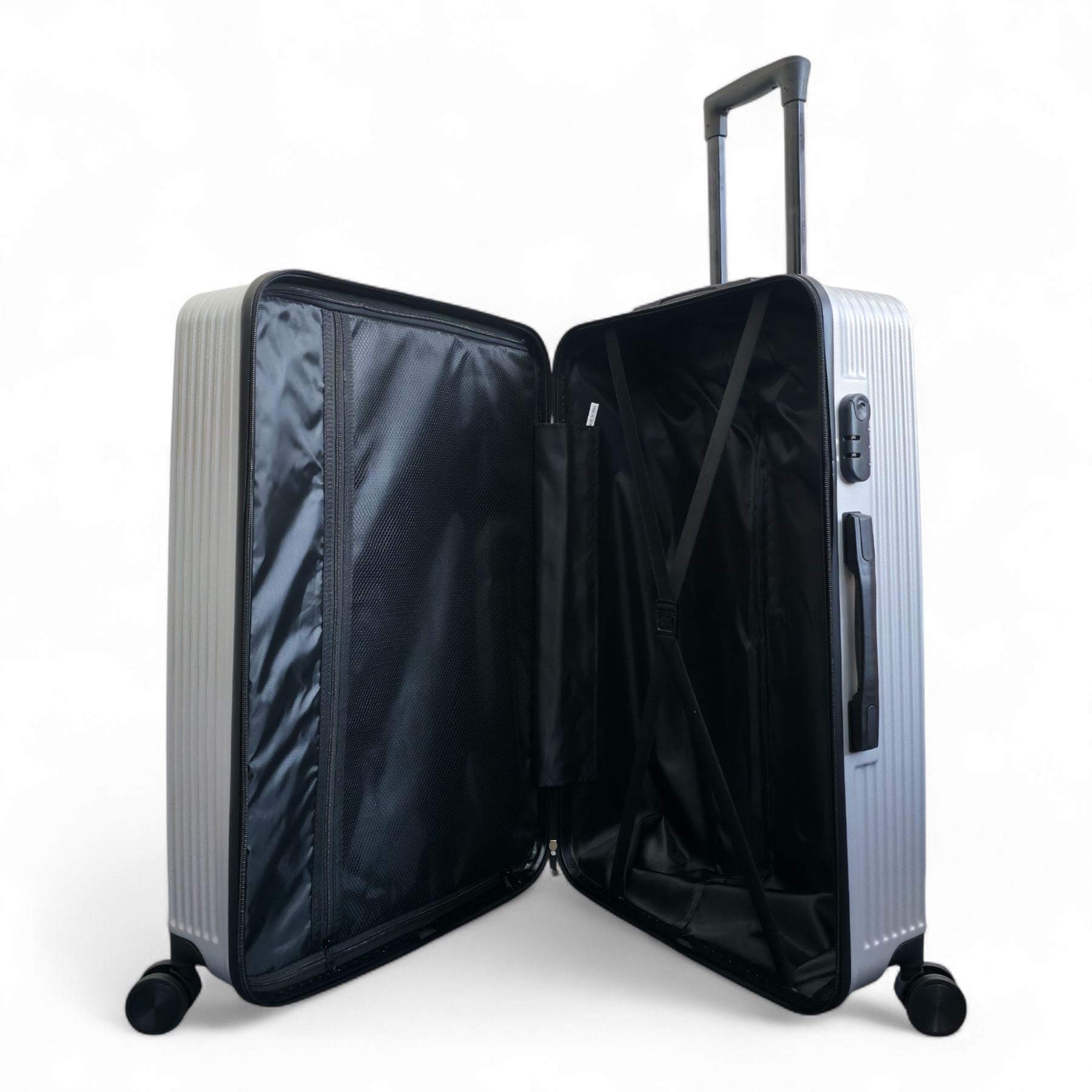 Junee Large Hard Shell Suitcase in Silver