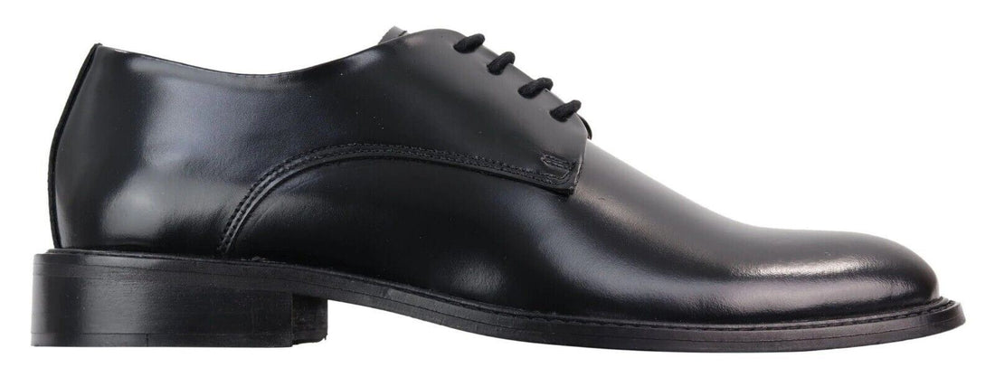 Mens Retro Oxford Brogue Derby Shoes in Black Patent Leather - Upperclass Fashions 