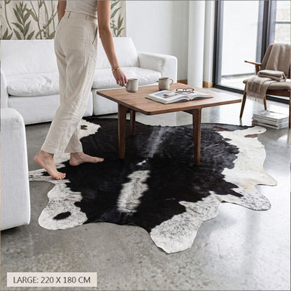 Natural Cow Leather Cowhide Hairon Rug - Hereford