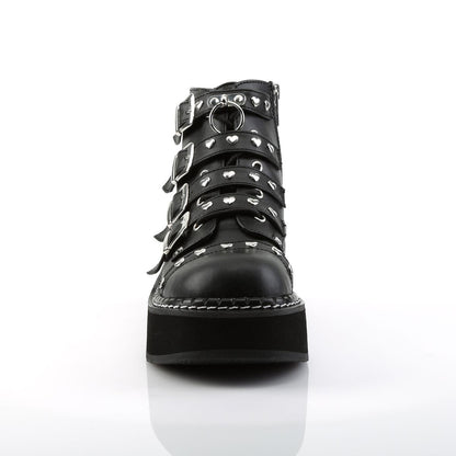 Demonia Emily 315 Black Studded Ankle Boots