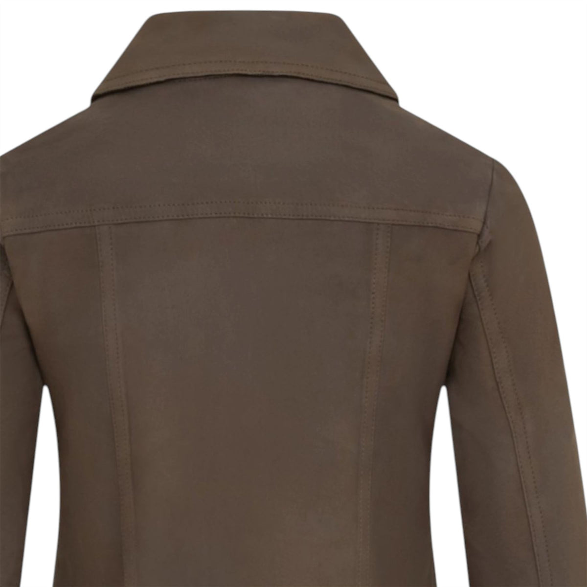 Womens Leather Shacket Collar Jacket - Lofar