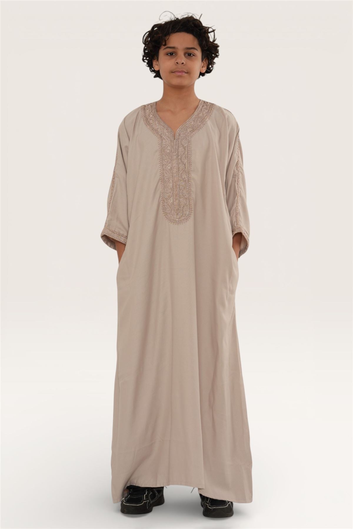 Kids Boys Moroccan Thobe Robe Djellaba Gandoura Eid Jubba- K-HM66