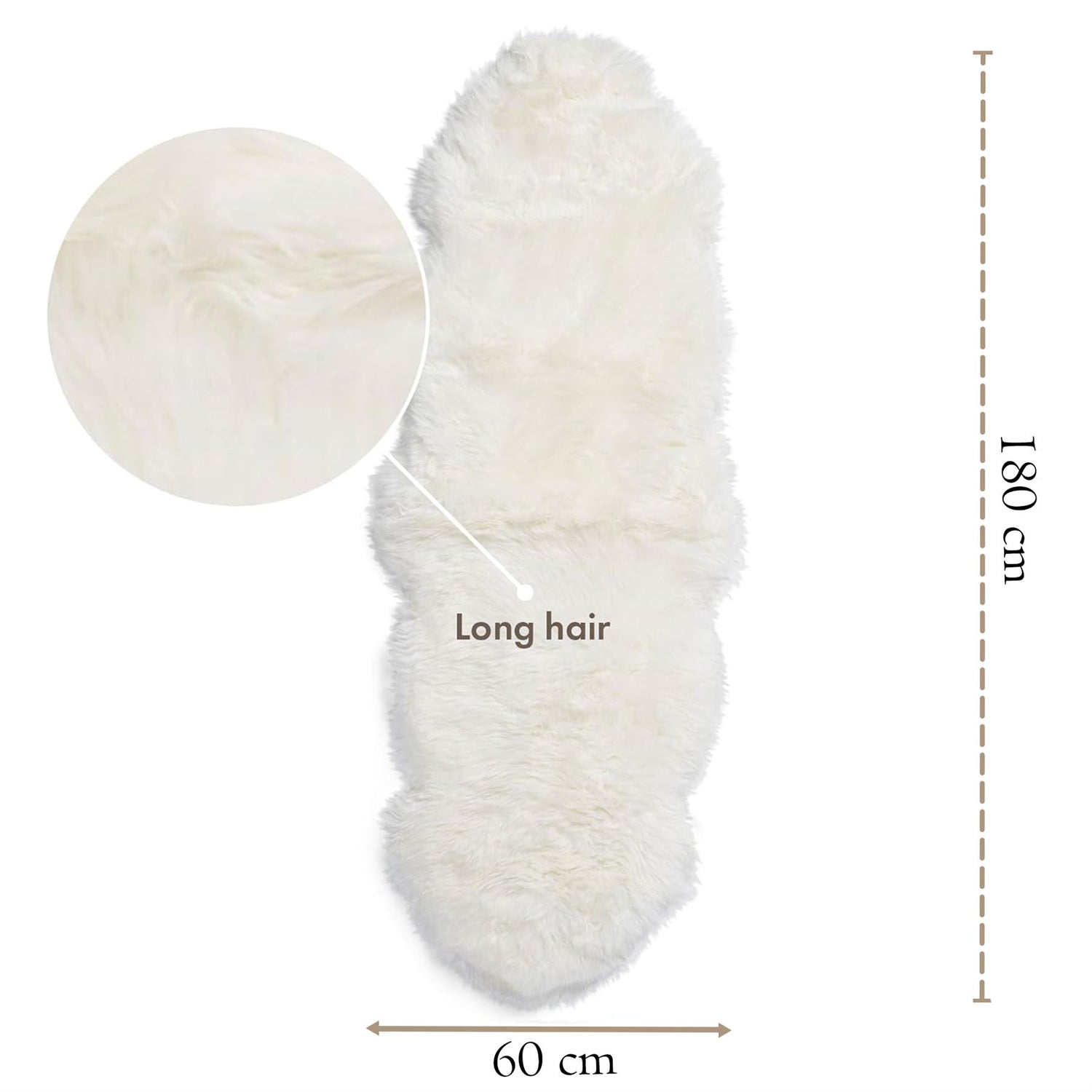 Genuine Sheepskin Double Natural Fluffy Silky Soft Real Wool Rug