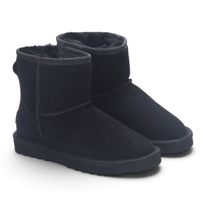 Women’s Black Genuine Sheepskin Real Fur Winter Ankle Boots - Frost