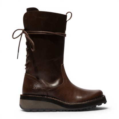 Fly London Women’s Brown Leather Mid-Calf Long Boots - HEIG229