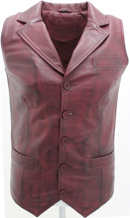 Mens Classic Leather Waistcoat-Gosport
