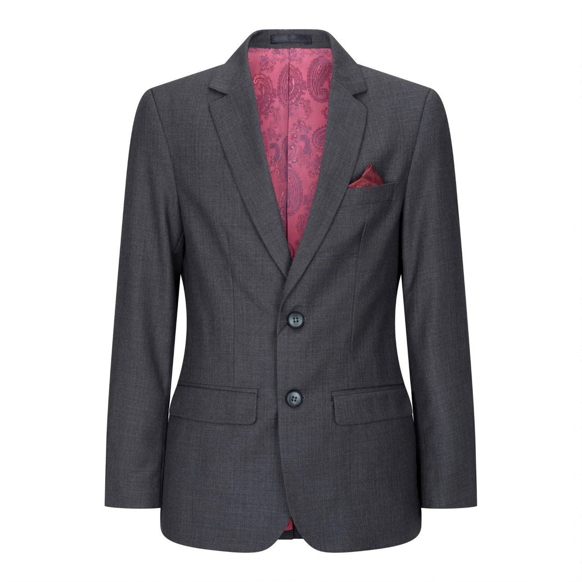 Boys 3 Piece Charcoal Grey Classic Retro Suit