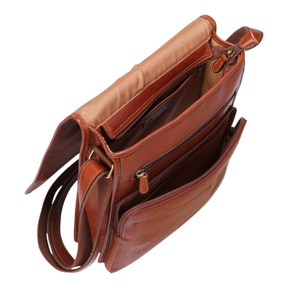 Leather Vintage Tan Messenger Shoulder Crossbody Travel Business Bag - Ranger