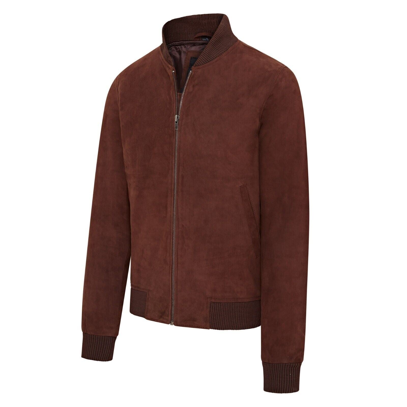 Mens Soft Goat Suede MA-1 Varsity Bomber Jacket  - Uxbridge