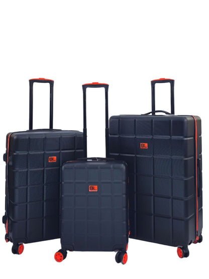 Collinsville Set of 3 Soft Shell Suitcase in Black