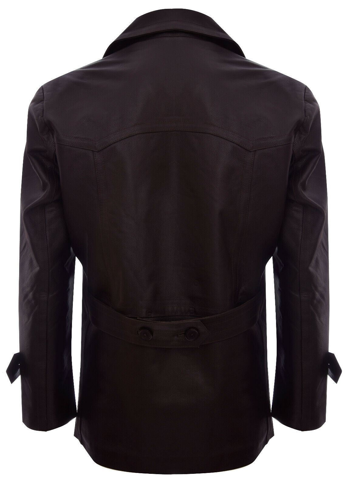 Mens Leather CowHide German Peacoat-Epping - Upperclass Fashions 