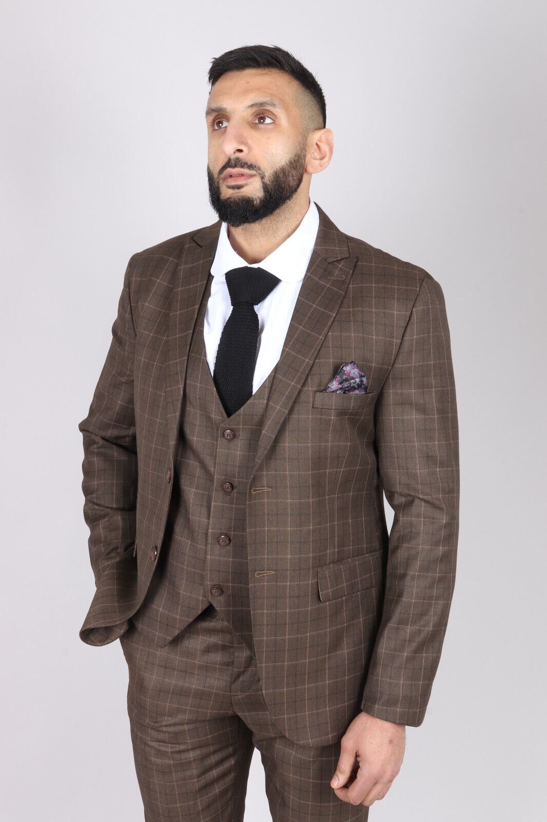 Mens IM2 Classic Plain Brown 3 Piece Suit - Upperclass Fashions 