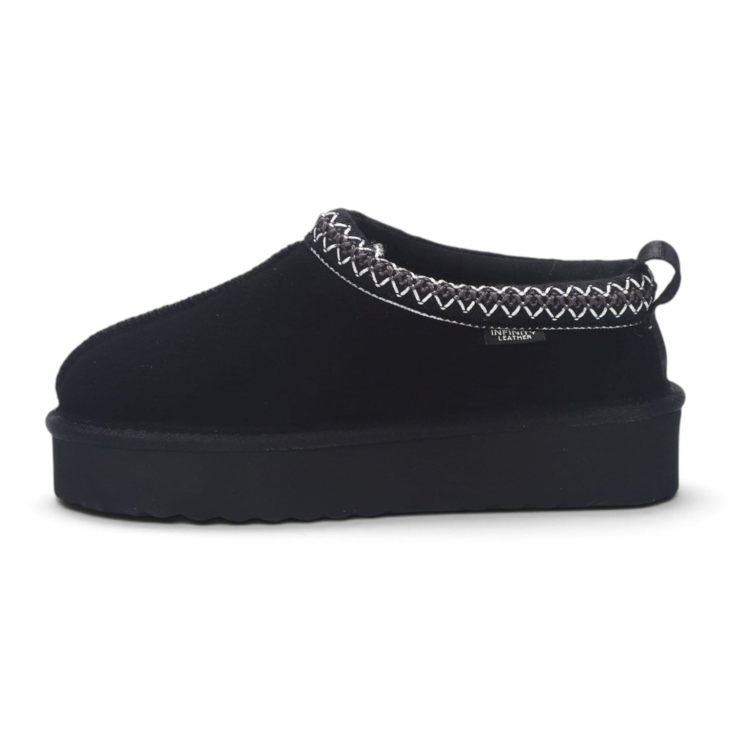 Women’s Black Genuine Sheepskin Real Fur Winter Platform Slippers - Polar