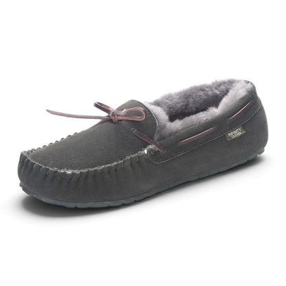 Men’s Olive Green Genuine Sheepskin Moccasin Winter Slippers - Flint