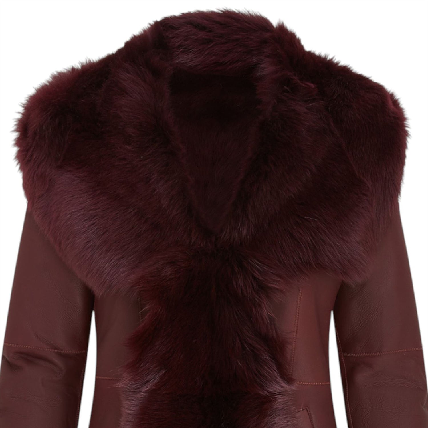 Womens Toscana Sheepskin Leather Hooded Trench Coat - Coast