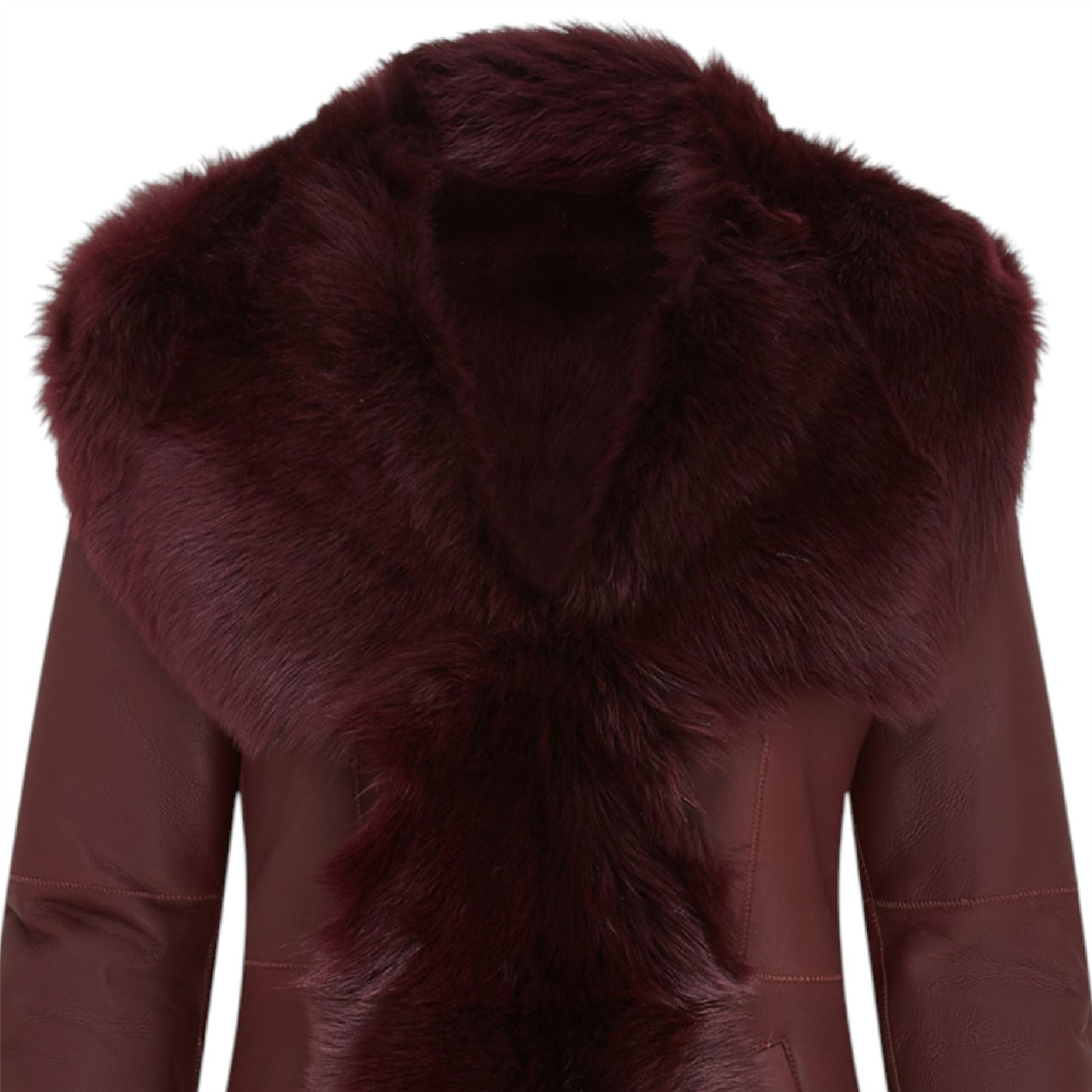 Womens Toscana Sheepskin Leather Hooded Trench Coat - Coast