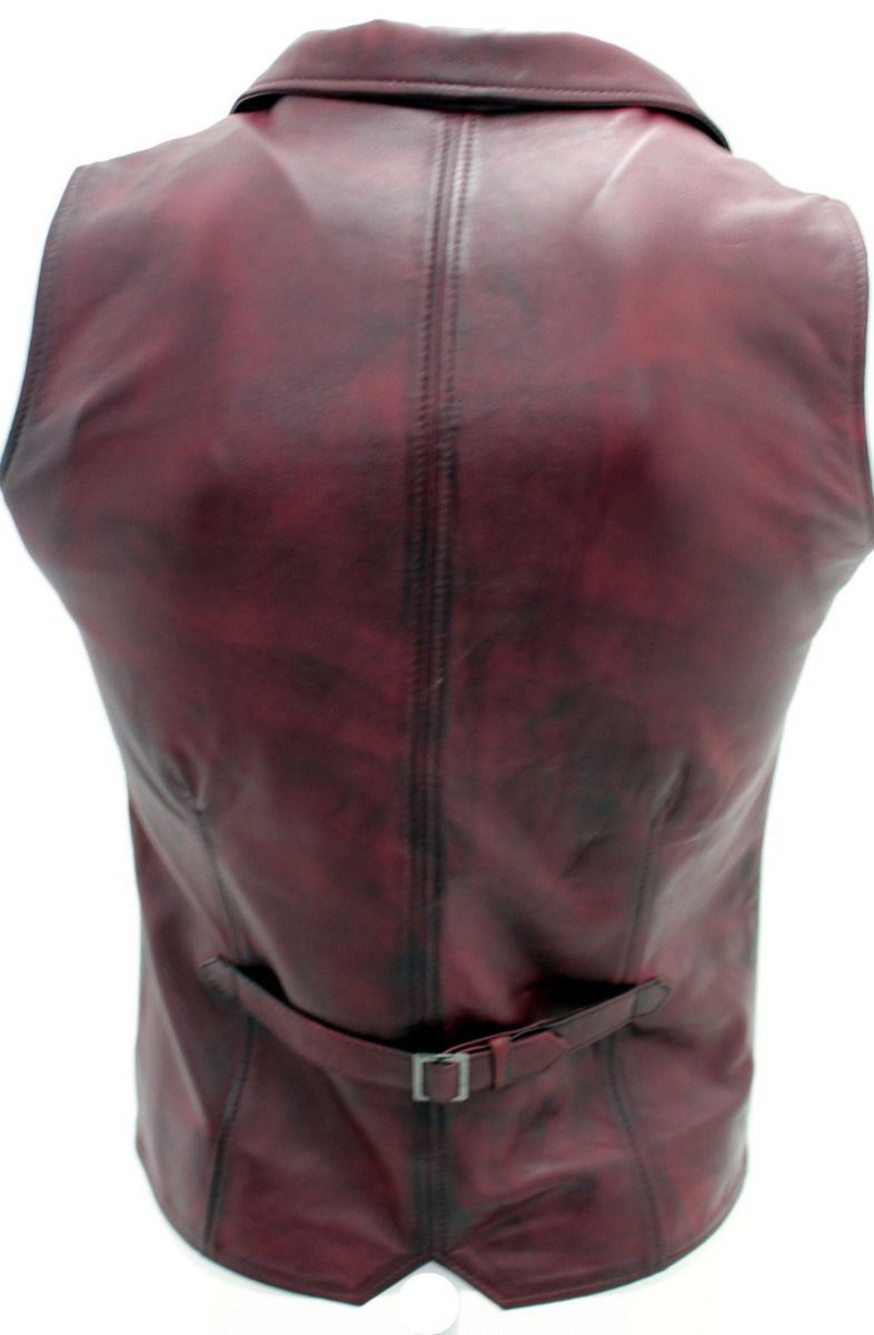 Mens Classic Leather Waistcoat-Gosport