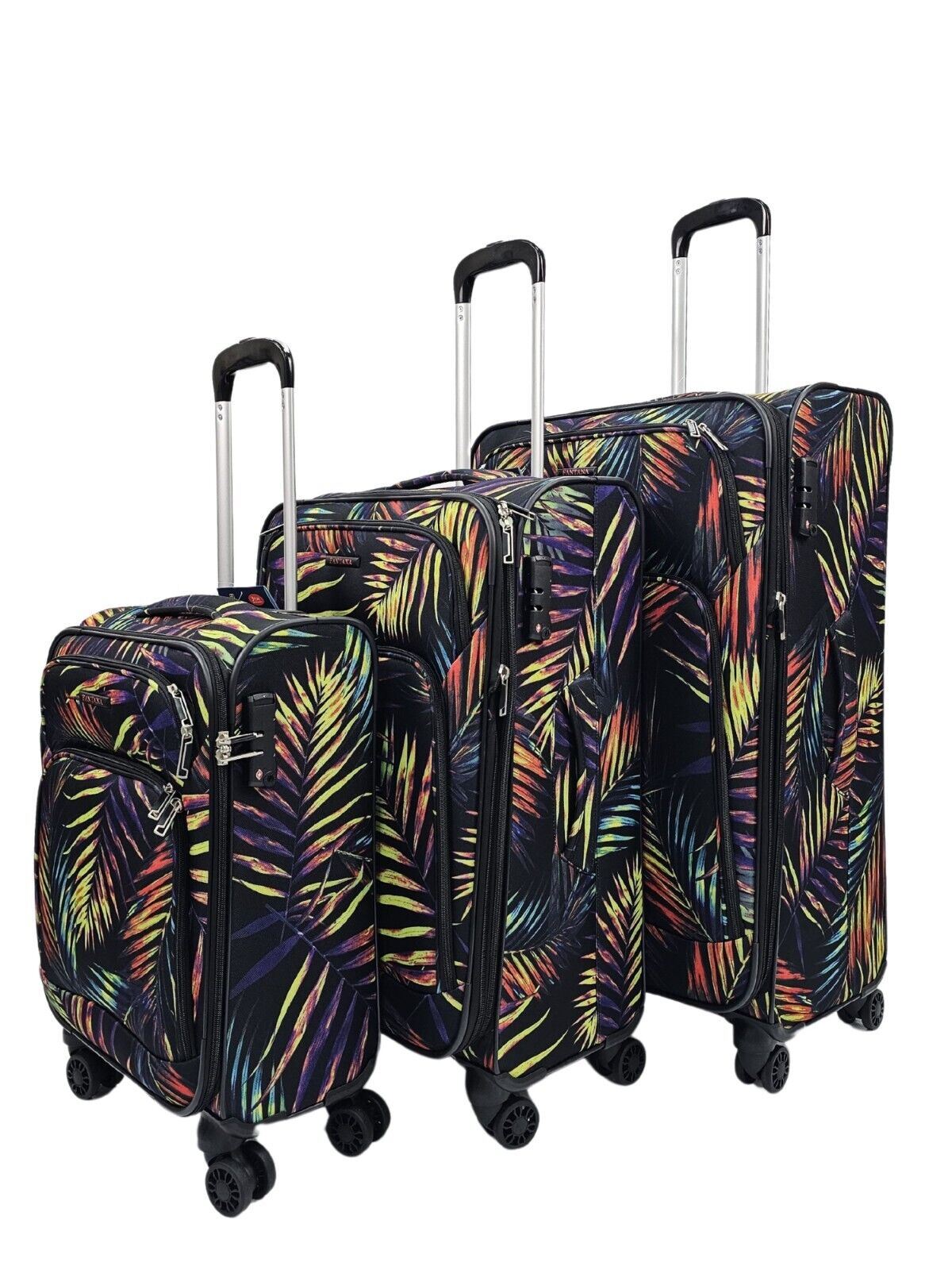 Lightweight Suitcases 8 Wheel Luggage Leaf Travel Soft Bags
