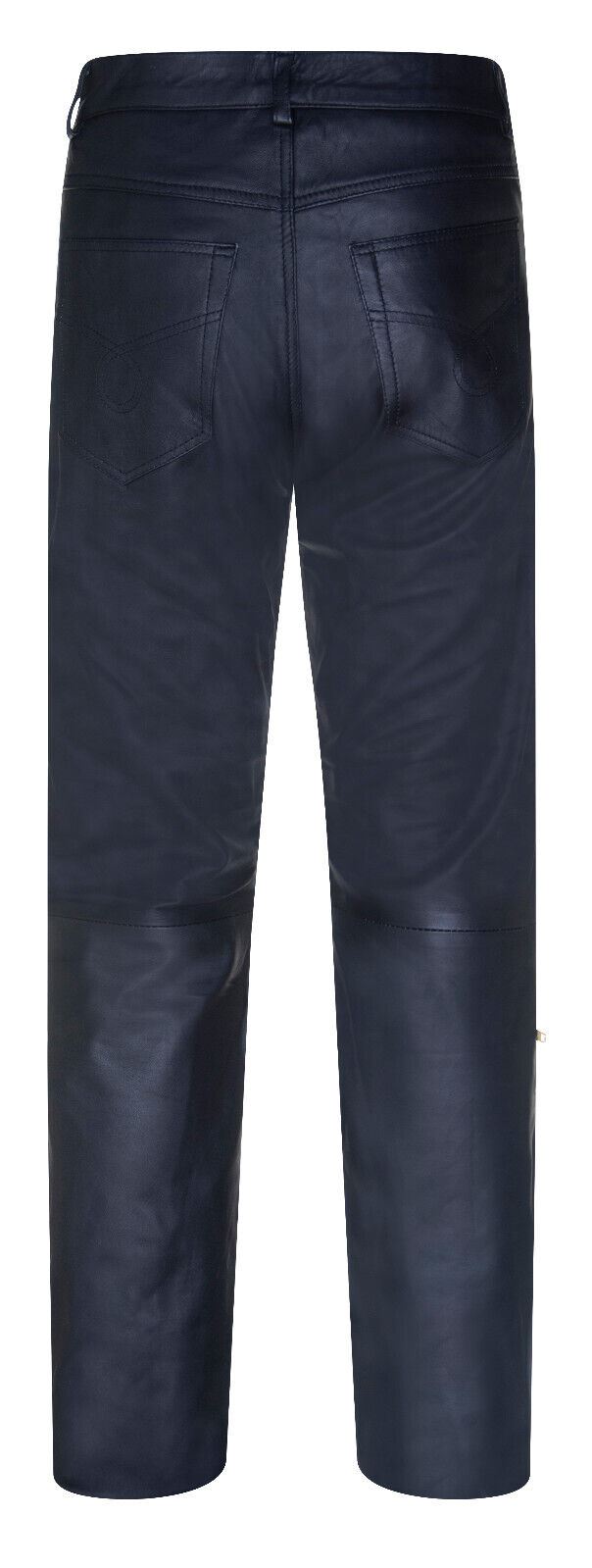Mens Comfort Leather Zip Jeans-Harlow - Upperclass Fashions 