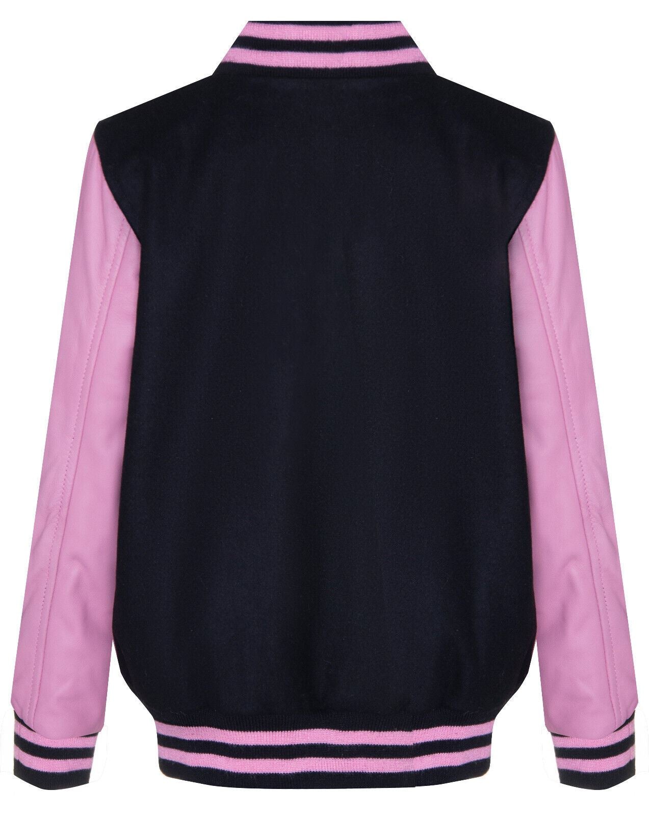 Kids Varsity Bomber Jacket with Real Leather Sleeves 3-13 yrs