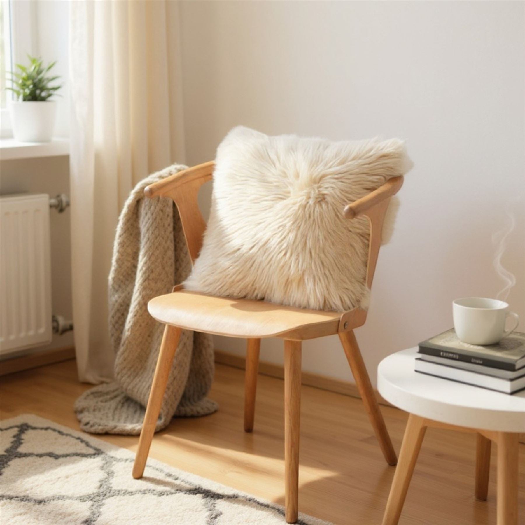 Genuine Sheepskin  40x40cm Real Wool Single Sided Cushion