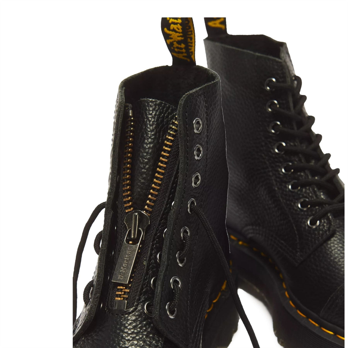 Dr Martens Sinclair Black Leather Zip Front Platform Boots - 22564001