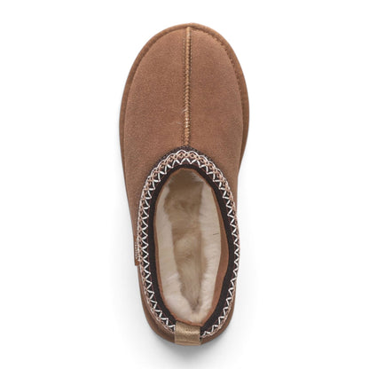 Women’s Chestnut Tan Genuine Sheepskin Real Fur Winter Platform Slippers - Polar
