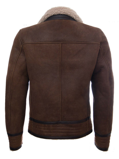 Mens Rero Sheepskin Leather Biker Jacket-Helmsley