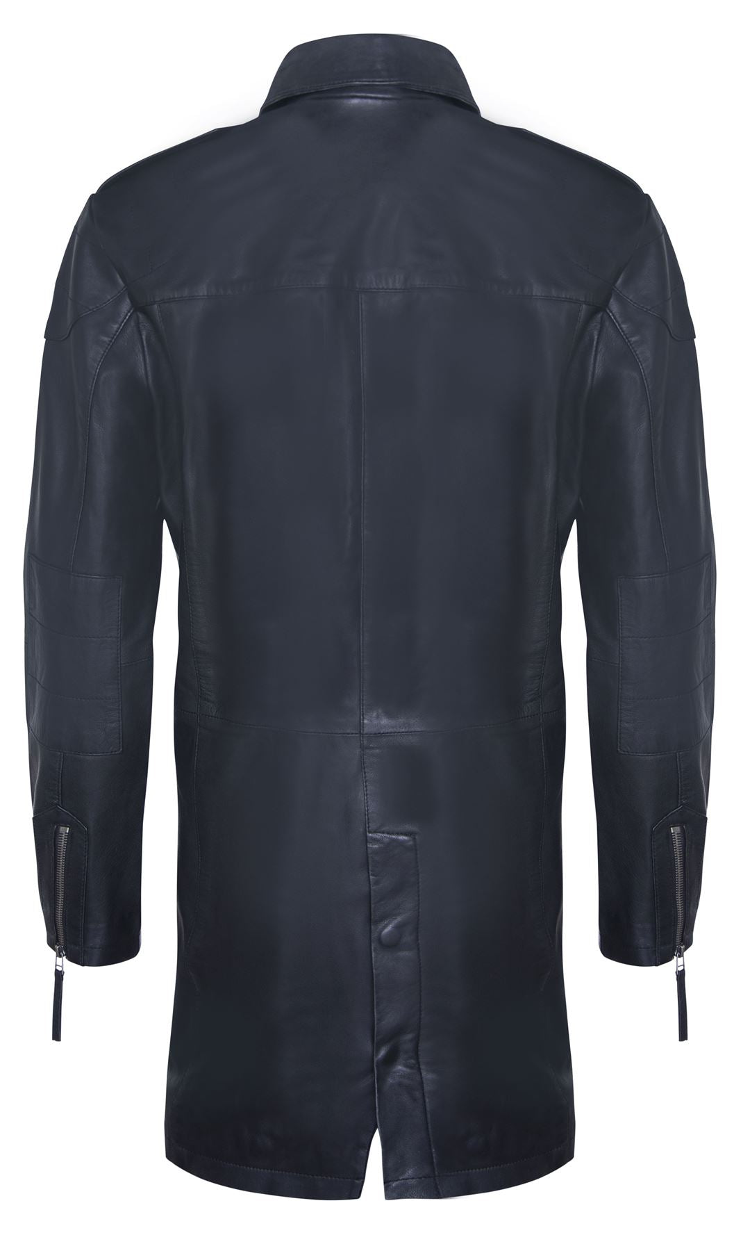 Mens Long Leather Trench Coat-Filton