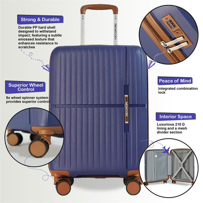 Corowa Large Hard Shell Suitcase in Teal Blue