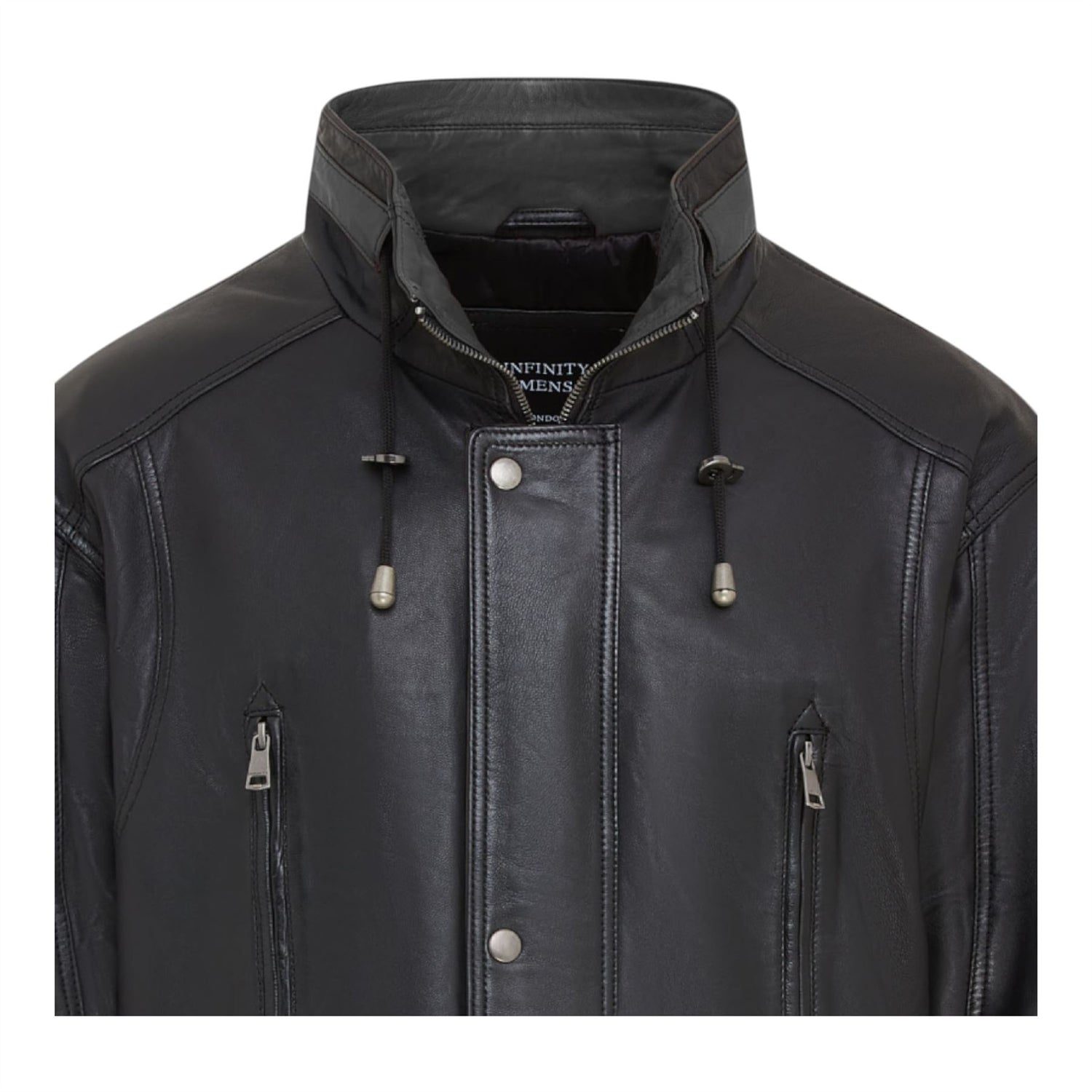 Mens Soft Italian Leather Parka Coat-Winnipeg