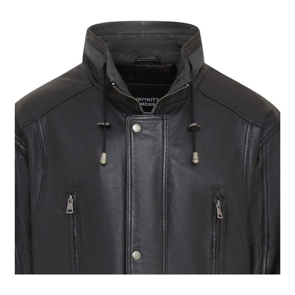 Mens Soft Italian Leather Parka Coat-Winnipeg
