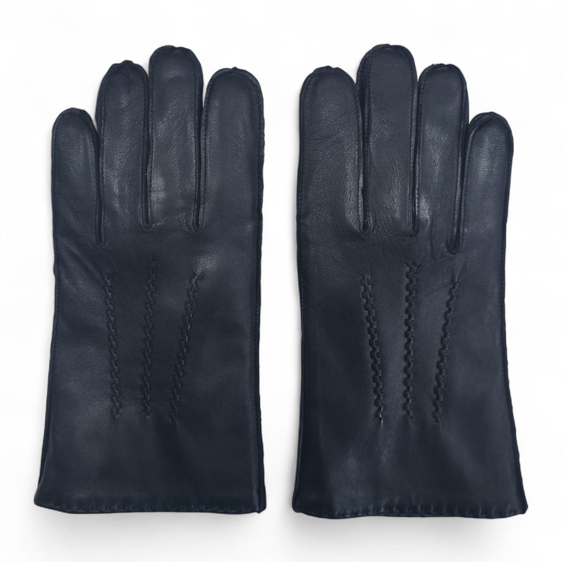Men’s Italian Leather Warm Wool Lining Winter Stich Design Gloves - M-LGV-205