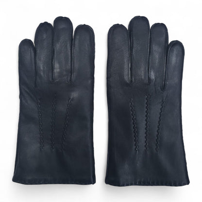 Men’s Italian Leather Warm Wool Lining Winter Stich Design Gloves - M-LGV-205