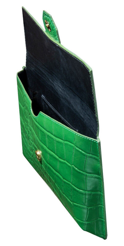 Womens Leather Clutch Cross Body Shoulder Printed Cowhide Bag