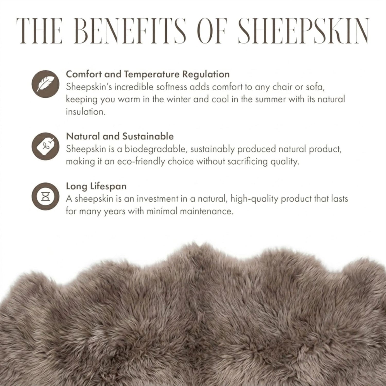Genuine Sheepskin Natural Silky Soft Fluffy Real Wool Rug