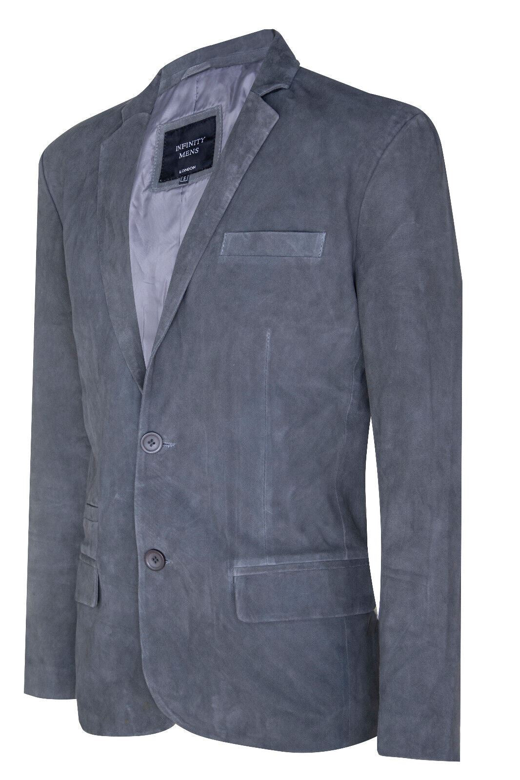 Mens Suede Italian Blazer Jacket-Dorking