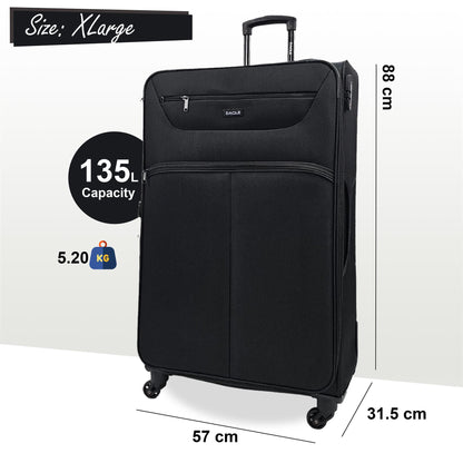 Baileyton Extra Large Soft Shell Suitcase in Black