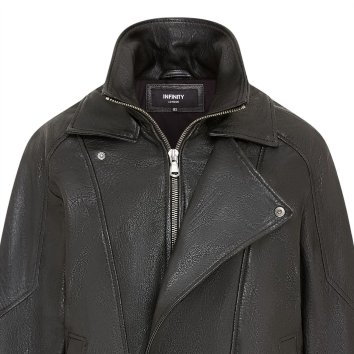 Womens Leather Biker Blouson Oversized Jacket - Big Bomber
