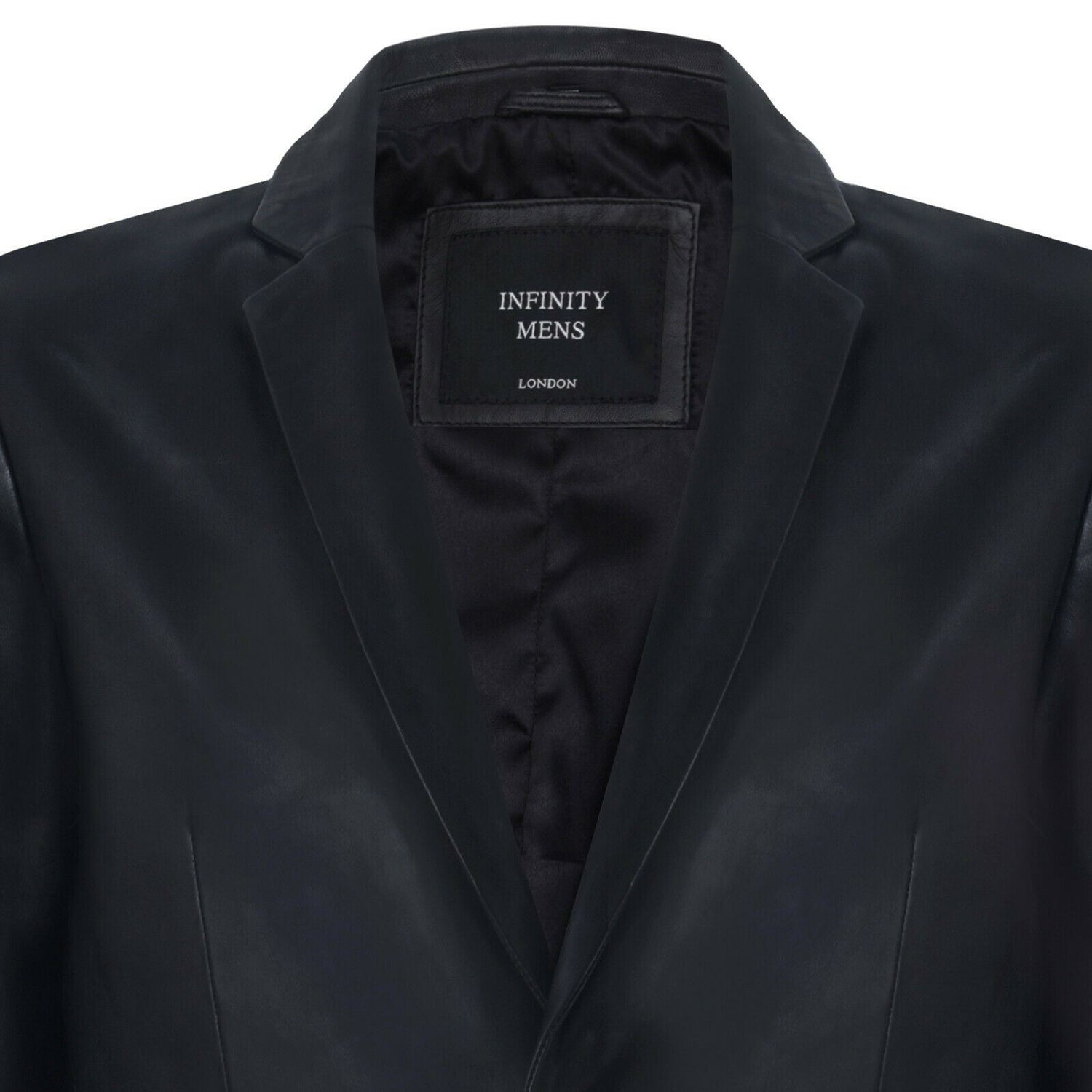 Mens Leather Classic 2 Button Blazer Jacket-Dronfield