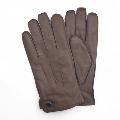 Men’s Italian Leather Warm Wool-Lined Winter Gloves - M-LGV-505