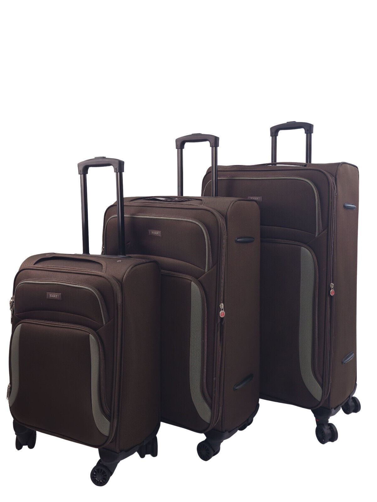 Ashland Set of 3 Soft Shell Suitcase in Brown