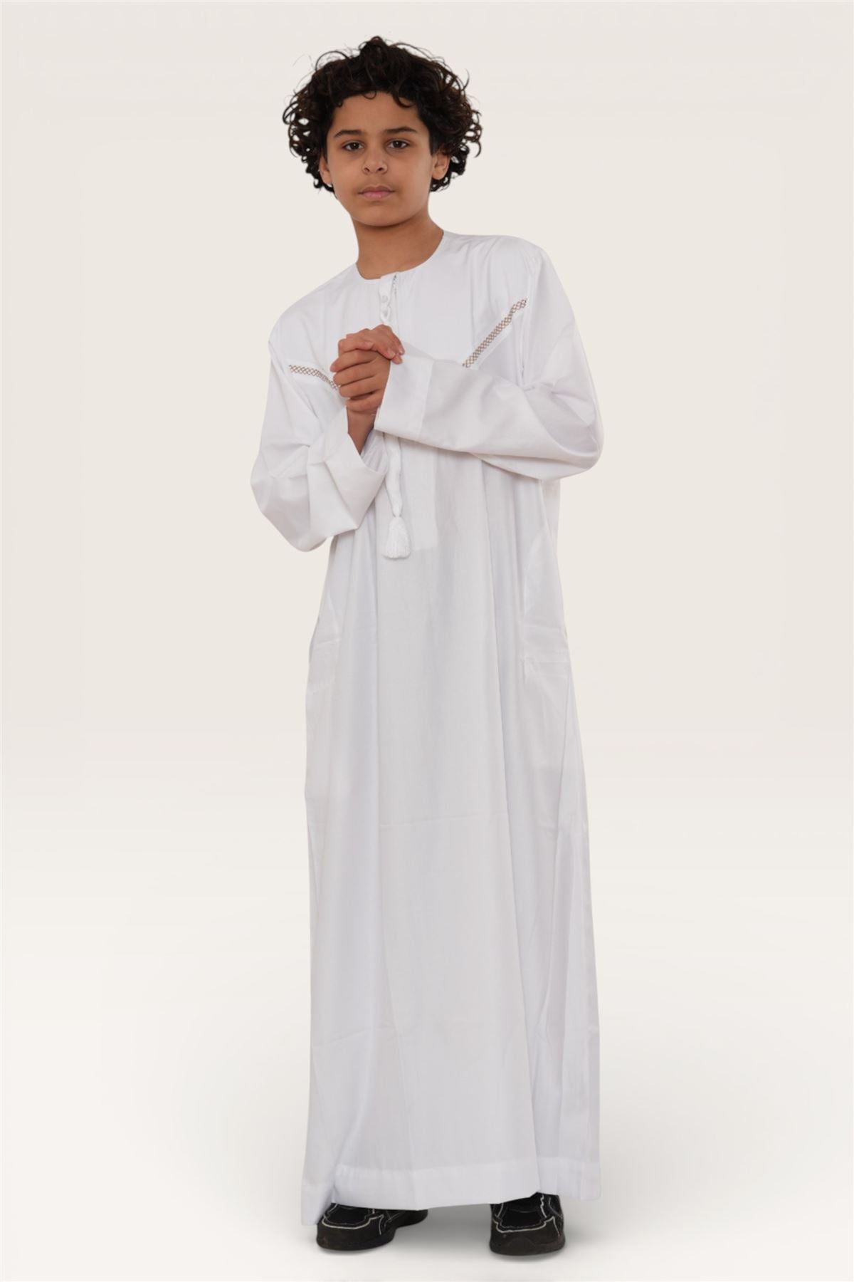 Kids Boys Moroccan Embroidered Djellaba Islamic Jubba Robe Tassel Ramadan Thobe