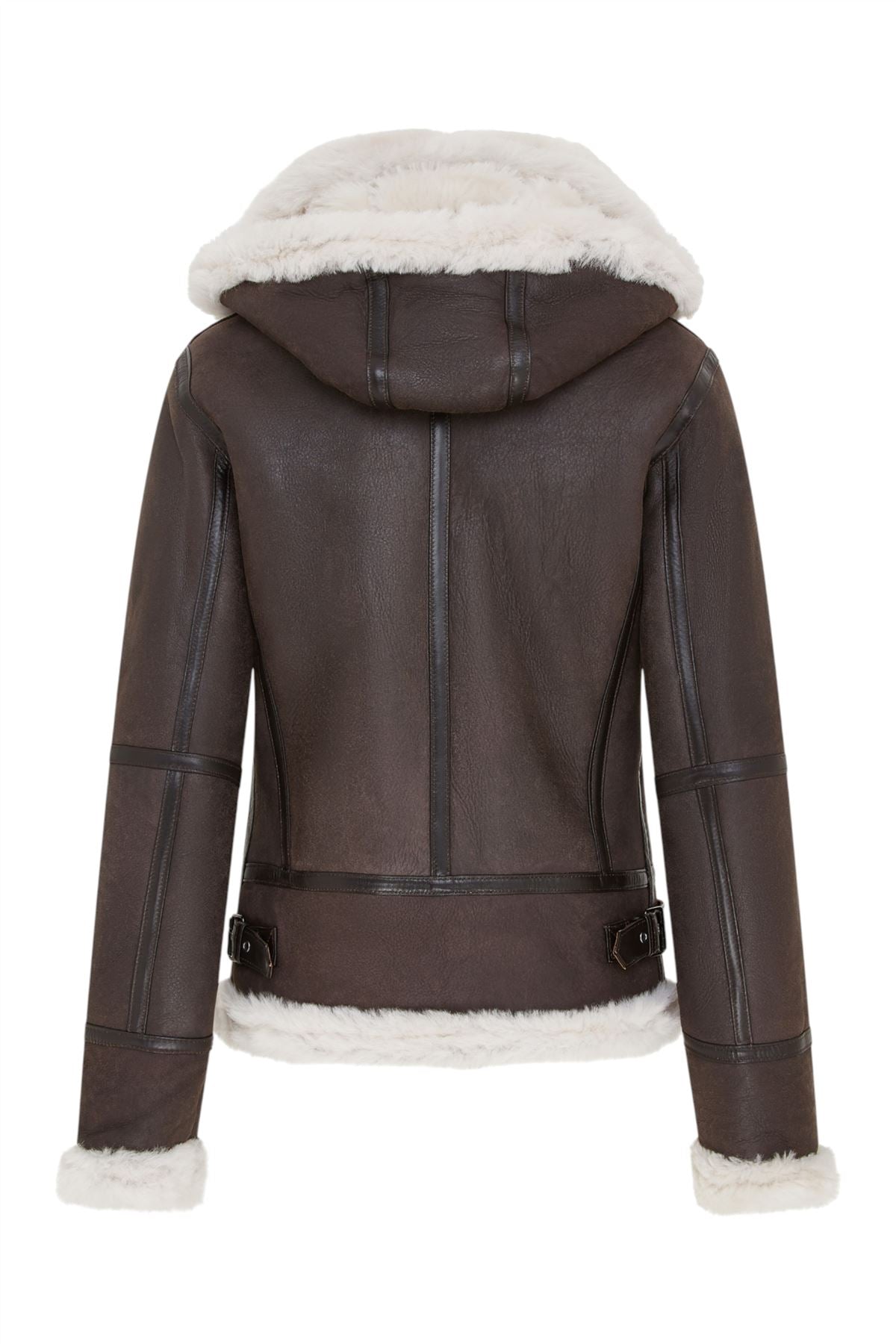 Womens Warmer Hooded Sheepskin Leather Jacket-Orford