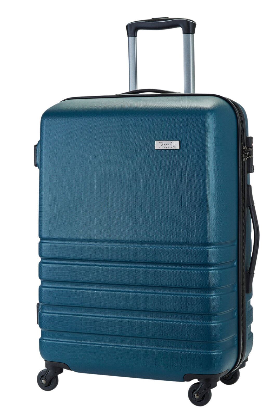 Hard Shell Teal Blue Suitcase Set 4 Wheel Cabin Luggage Trolley Travel Bag