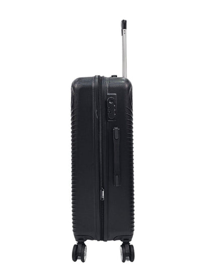 Hard Shell Black Cabin Suitcase Set 8 Wheel Luggage Case Travel Bag