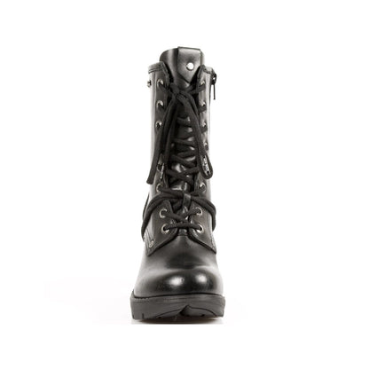 New Rock Ladies Black Leather Gothic Trail Boots- TR001-S1 - Upperclass Fashions 