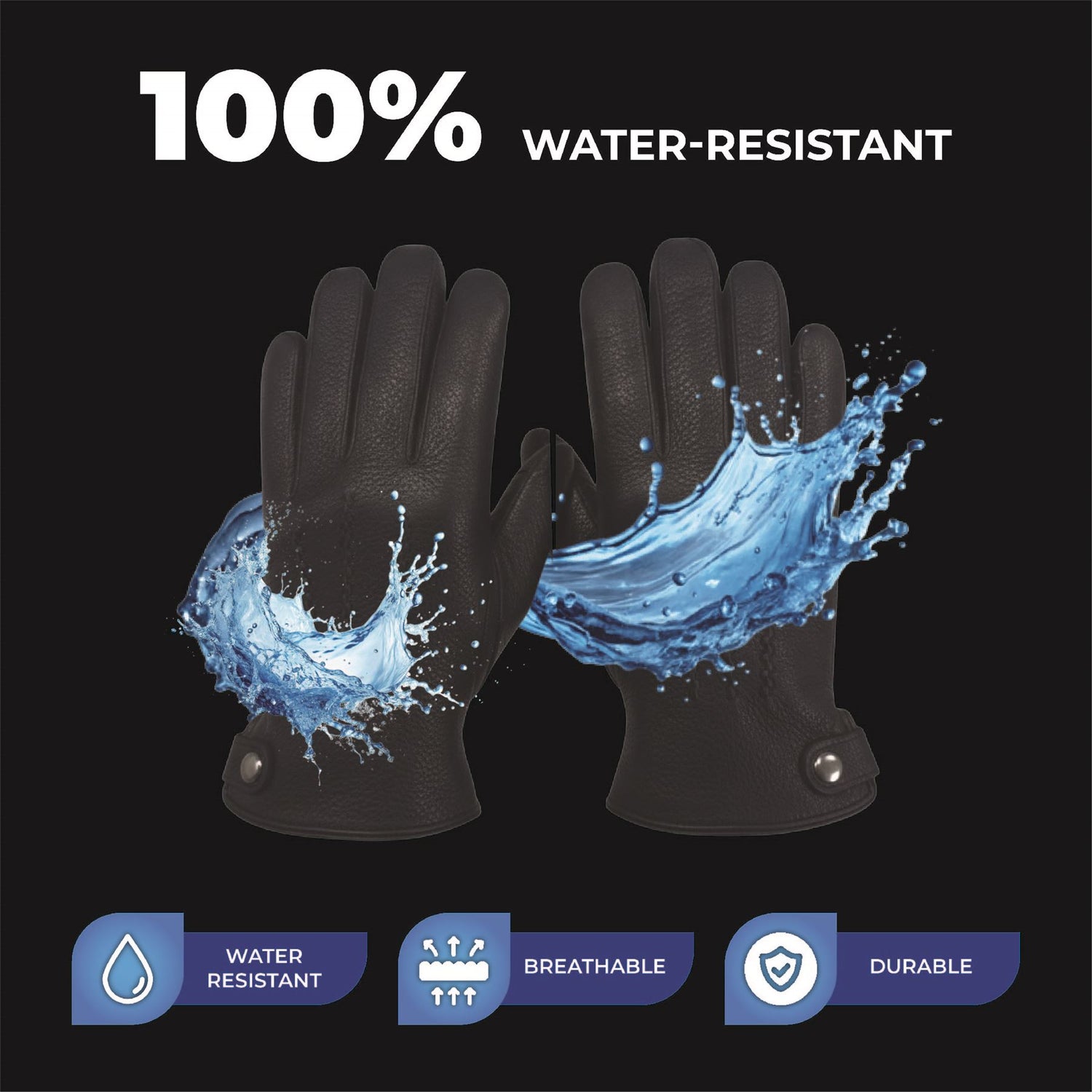 Men’s Italian Leather Warm Wool-Lined Winter Gloves - M-LGV-505